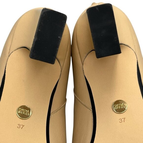 Zara Womens High Heel Ankle Boots Booties Tan Back Zipper EU 37 US 6.5 Mob Wife - Picture 11 of 16